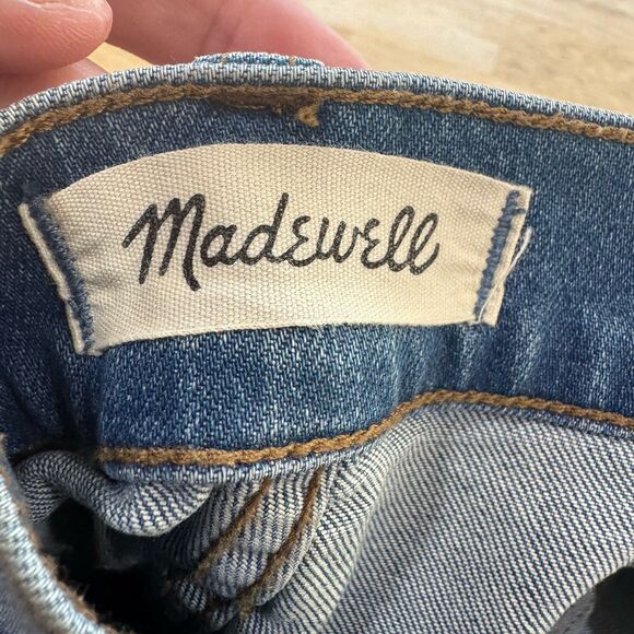 Madewell High Rise Denim Shorts Womens 25 Distressed Frayed Raw Hem Button Fly - Picture 10 of 12